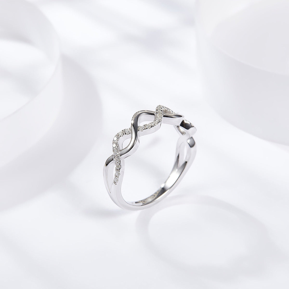 Undine Moissanite Band Ring in Sterling Silver