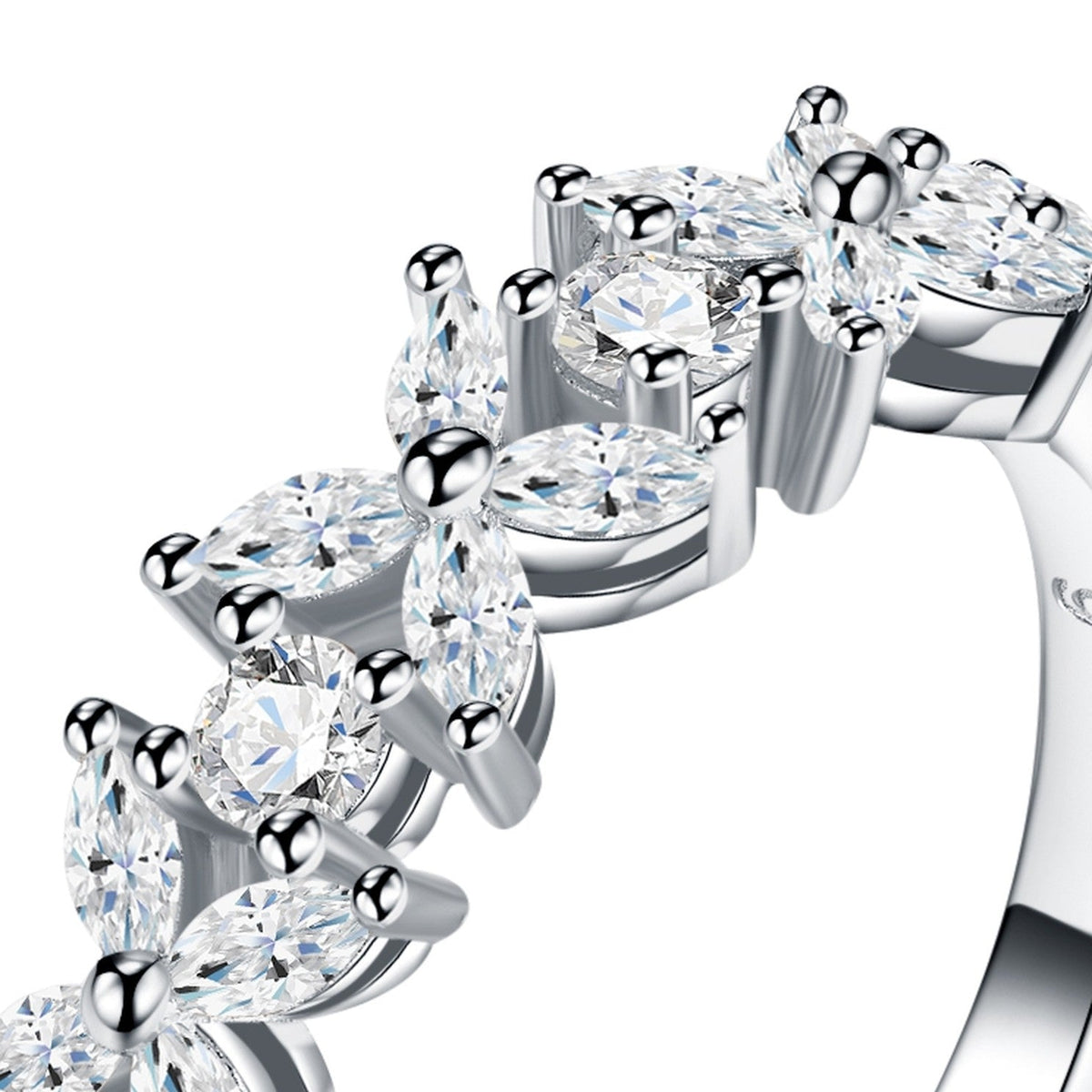 Ivy Moissanite Band Ring in Sterling Silver