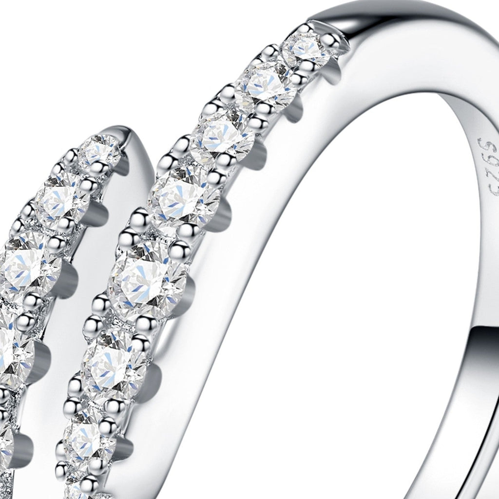 Lune Moissanite Band Ring in Sterling Silver