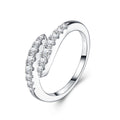 Lune Moissanite Band Ring in Sterling Silver
