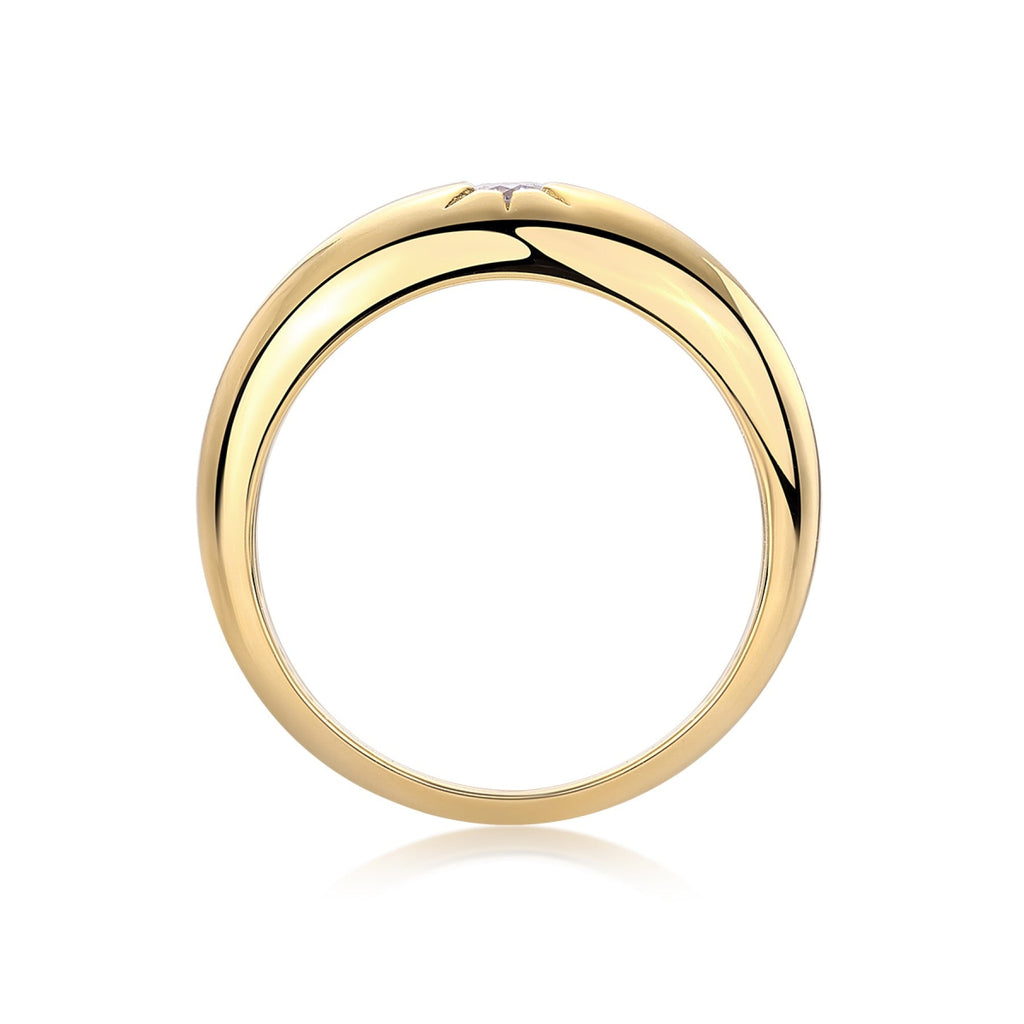 Domo Moissanite Band Ring in Gold-Tone Sterling Silver