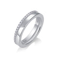 Twinring Moissanite Band Ring in Sterling Silver
