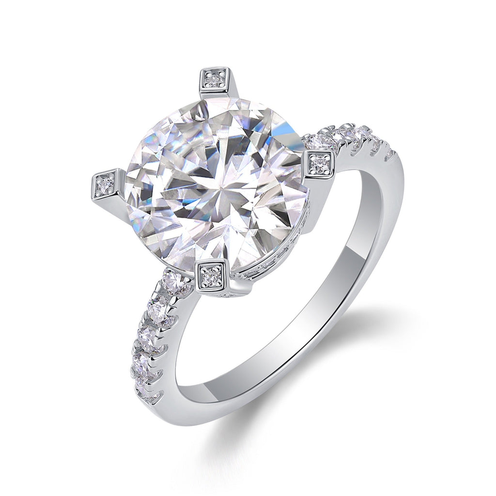 Splendor 5 Carat Moissanite Solitaire Ring in Sterling Silver