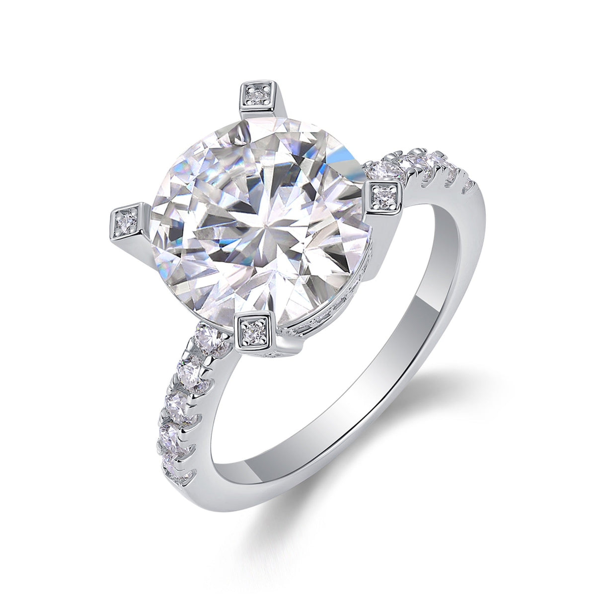 Splendor 5 Carat Moissanite Solitaire Ring in Sterling Silver