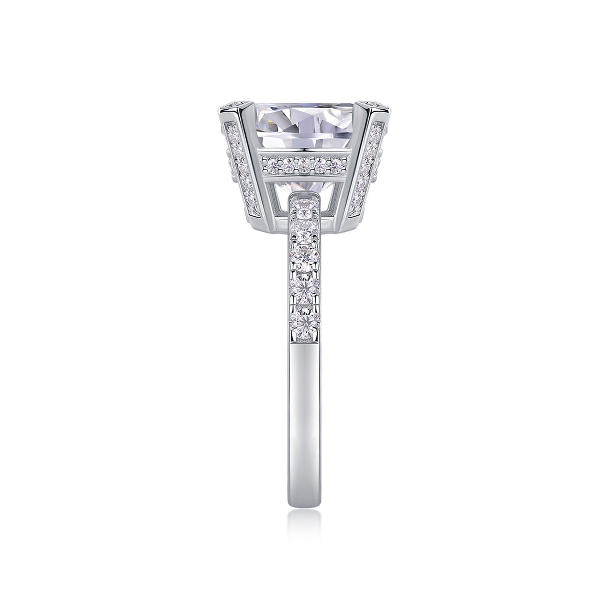 Splendor 5 Carat Moissanite Solitaire Ring in Sterling Silver