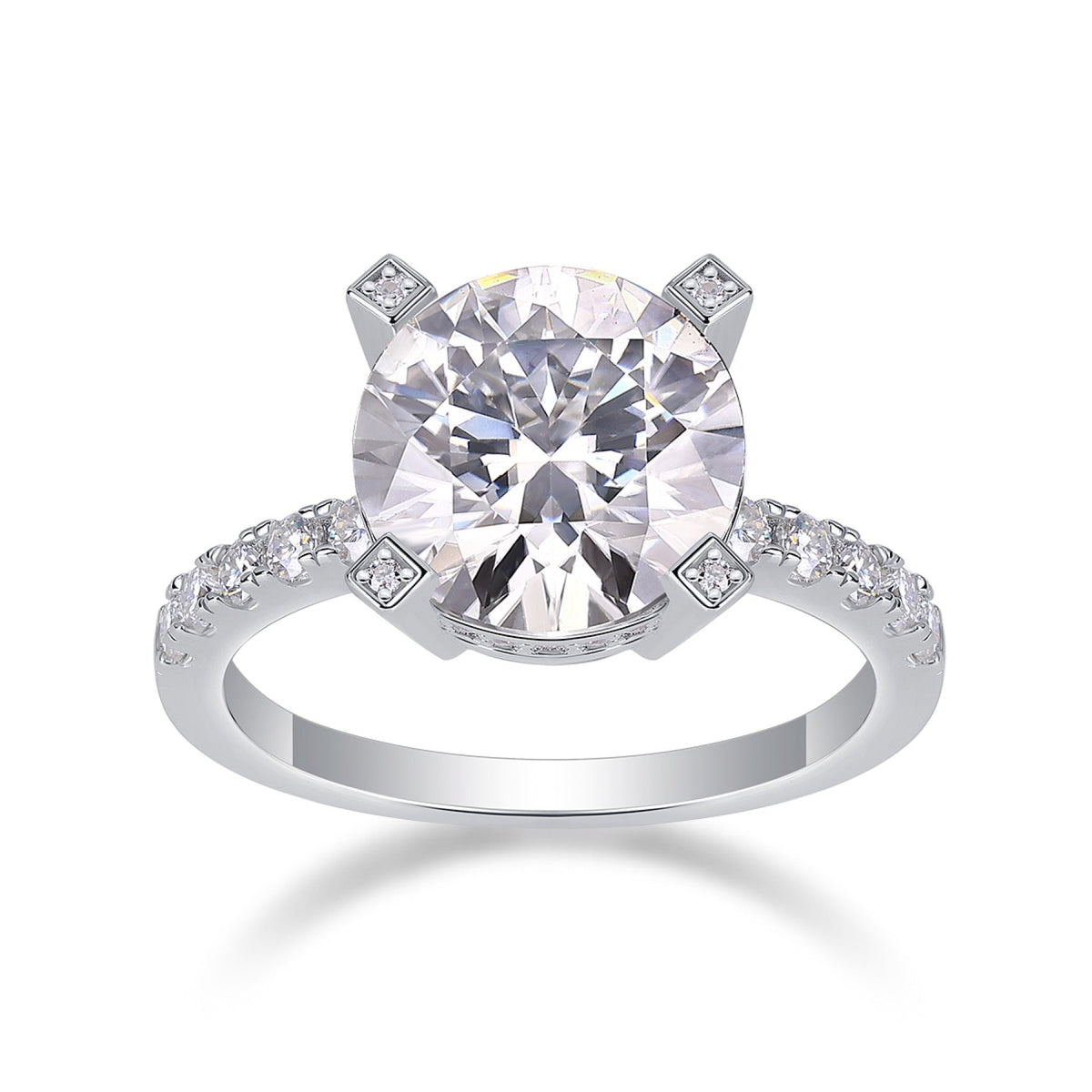 Splendor 5 Carat Moissanite Solitaire Ring in Sterling Silver