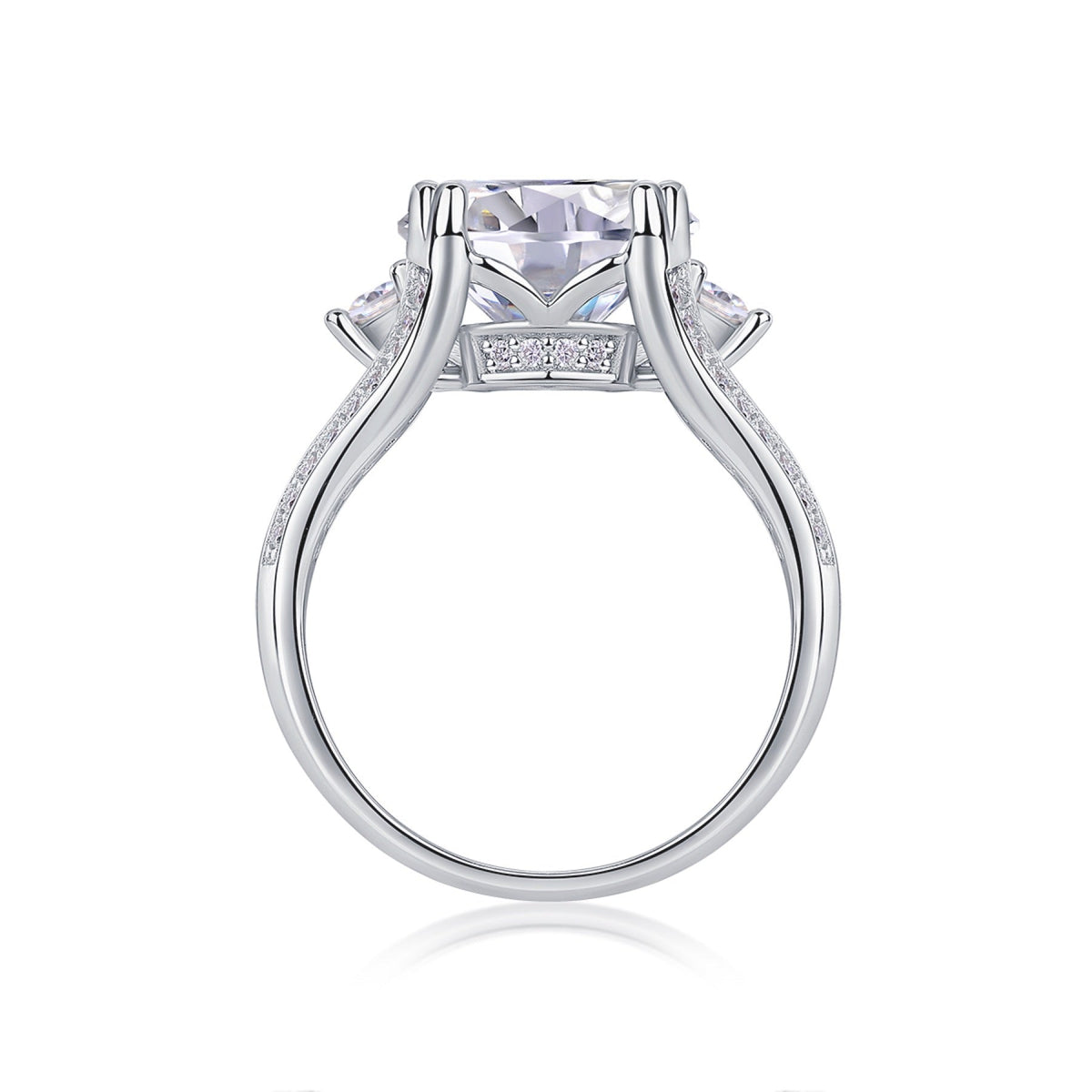 Noble Oval-Cut Moissanite Solitaire Ring in Sterling Silver