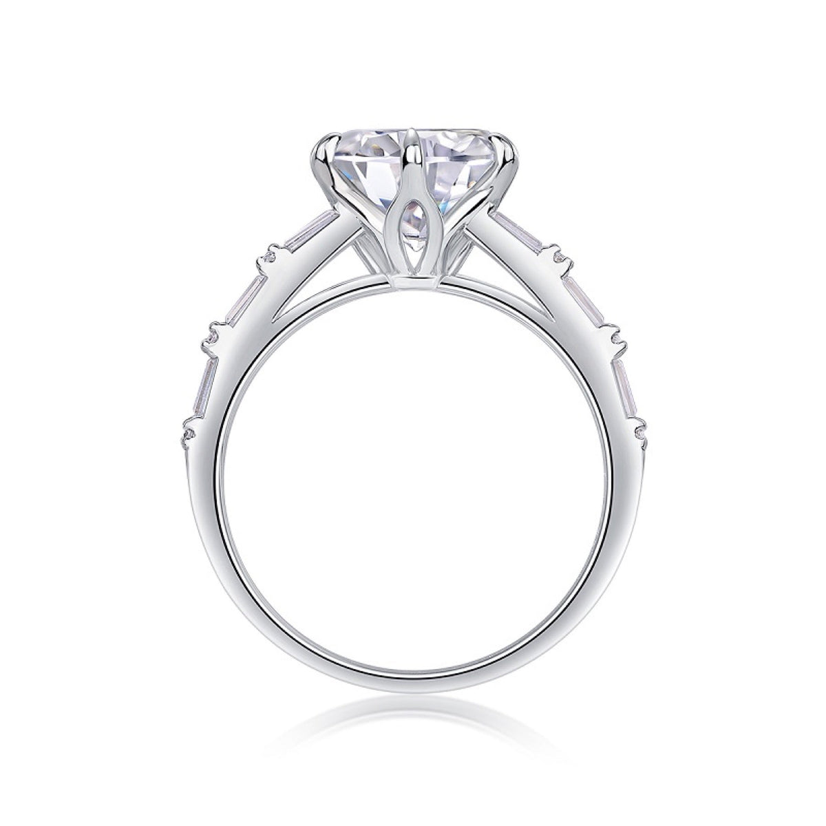 Freesia 3 Carat Moissanite Halo Ring in Sterling Silver