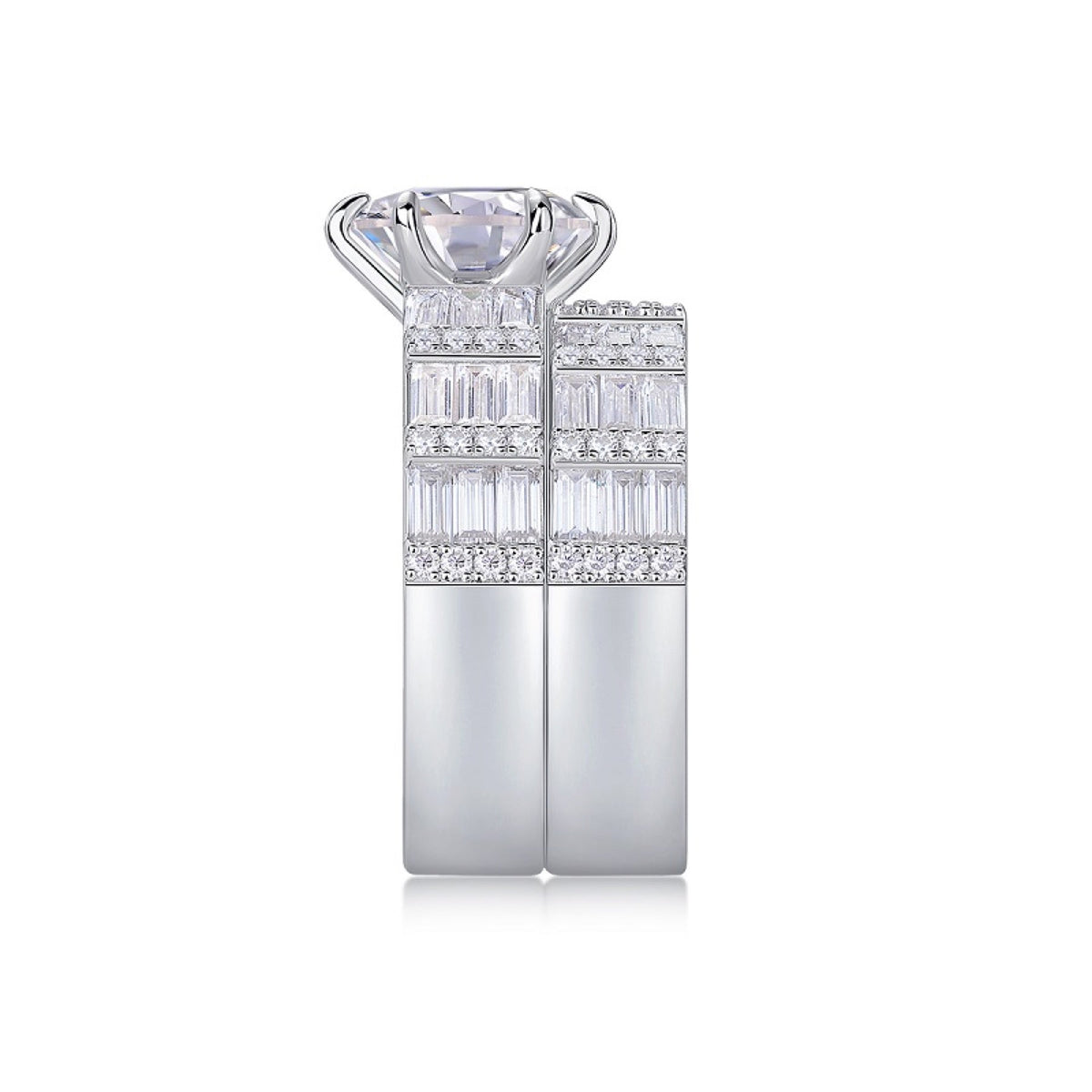 Freesia 3 Carat Moissanite Halo Ring in Sterling Silver