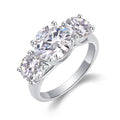 Fortunate 3 Carat Moissanite Three-Stone Ring in Sterling Silver