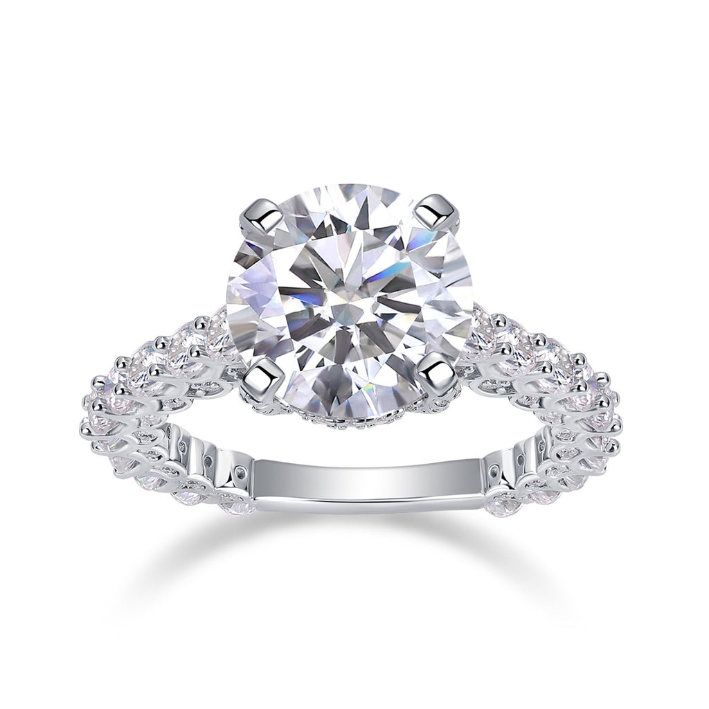 Tender 5 Carat Moissanite Solitaire Ring in Sterling Silver