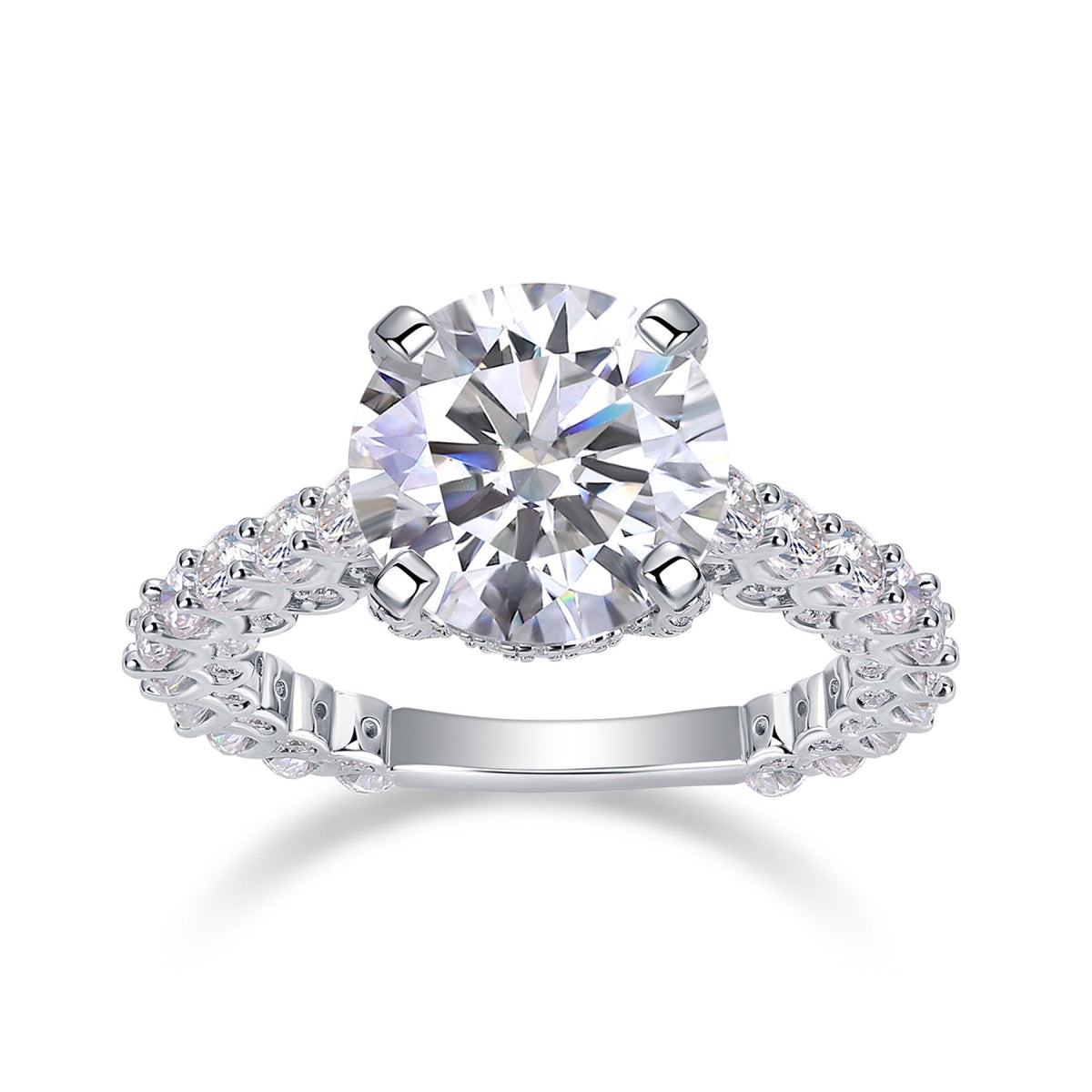 Tender 5 Carat Moissanite Solitaire Ring in Sterling Silver