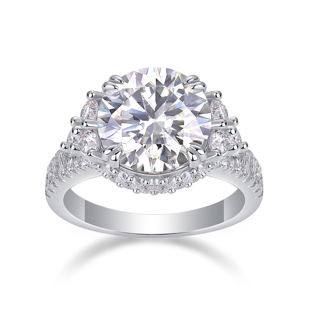 Verve 5 Carat Moissanite Halo Ring in Sterling Silver