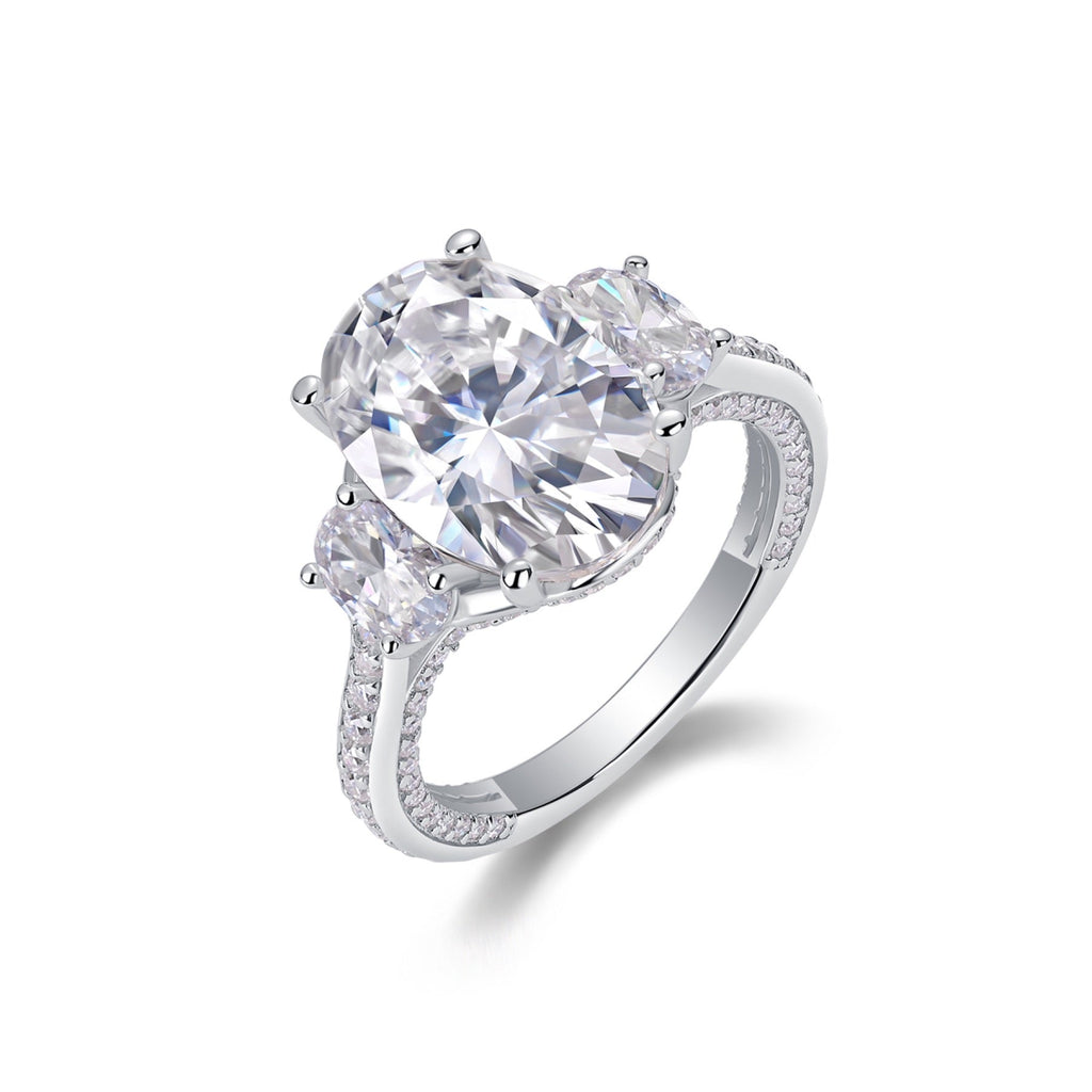 Crownlight Oval-Cut Moissanite Solitaire Ring in Sterling Silver