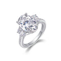 Crownlight Oval-Cut Moissanite Solitaire Ring in Sterling Silver