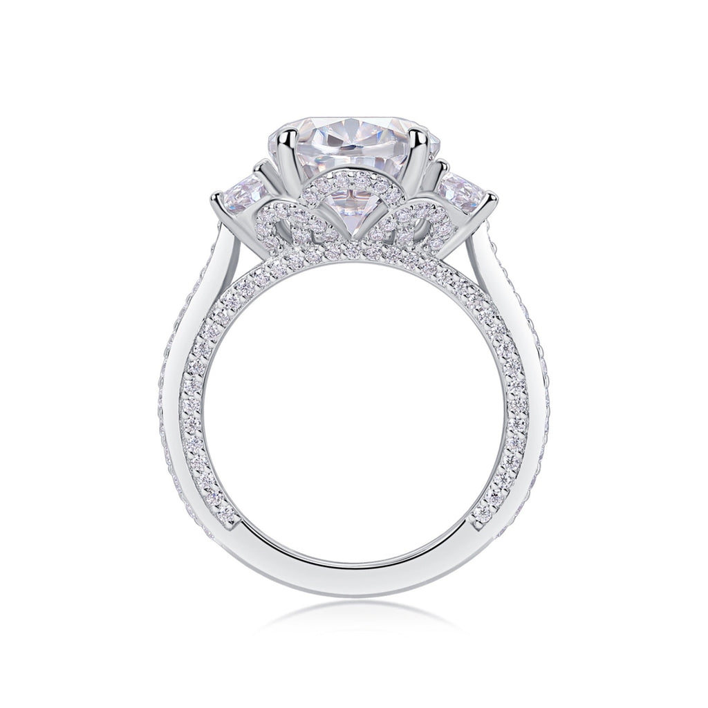 Crownlight Oval-Cut Moissanite Solitaire Ring in Sterling Silver