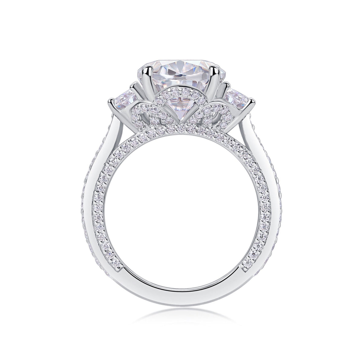 Crownlight Oval-Cut Moissanite Solitaire Ring in Sterling Silver