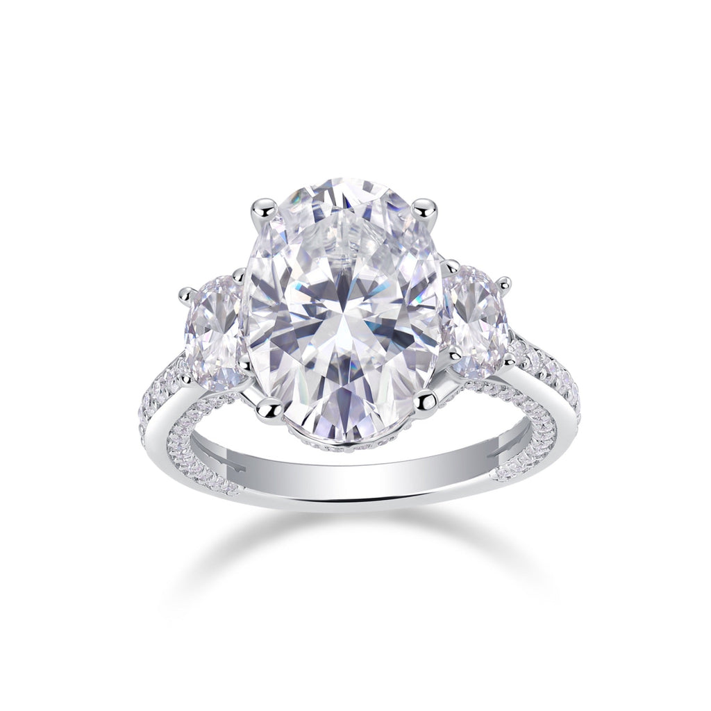 Crownlight Oval-Cut Moissanite Solitaire Ring in Sterling Silver