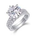 Twostar 5 Carat Moissanite Solitaire Ring in Sterling Silver