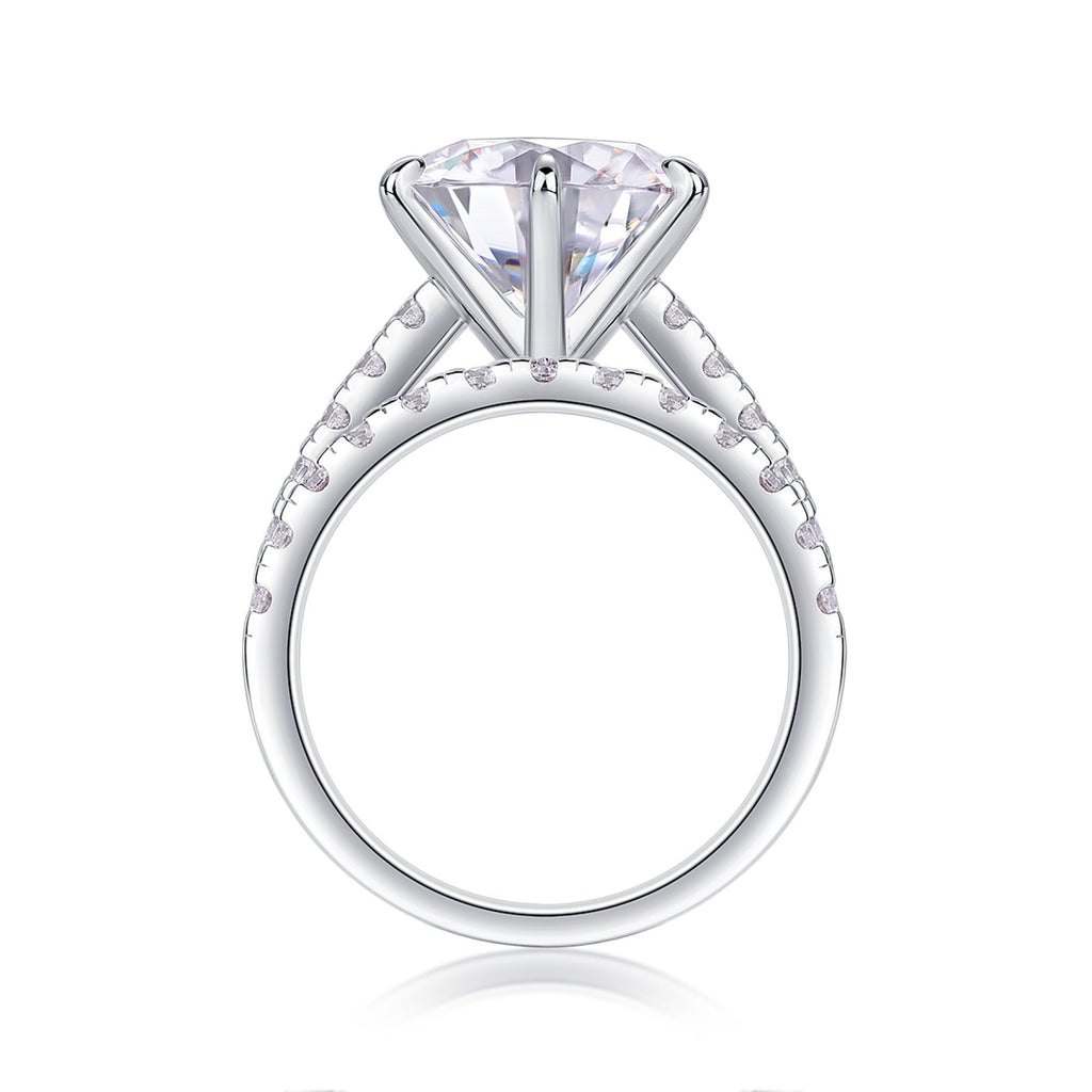 Twostar 5 Carat Moissanite Solitaire Ring in Sterling Silver