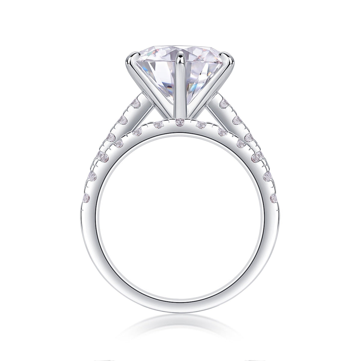 Twostar 5 Carat Moissanite Solitaire Ring in Sterling Silver