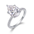 Waterheart Pear-Cut Moissanite Halo Ring in Sterling Silver