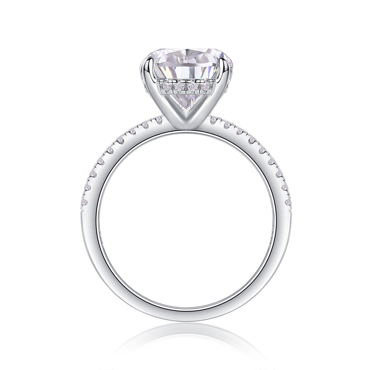 Waterheart Pear-Cut Moissanite Halo Ring in Sterling Silver