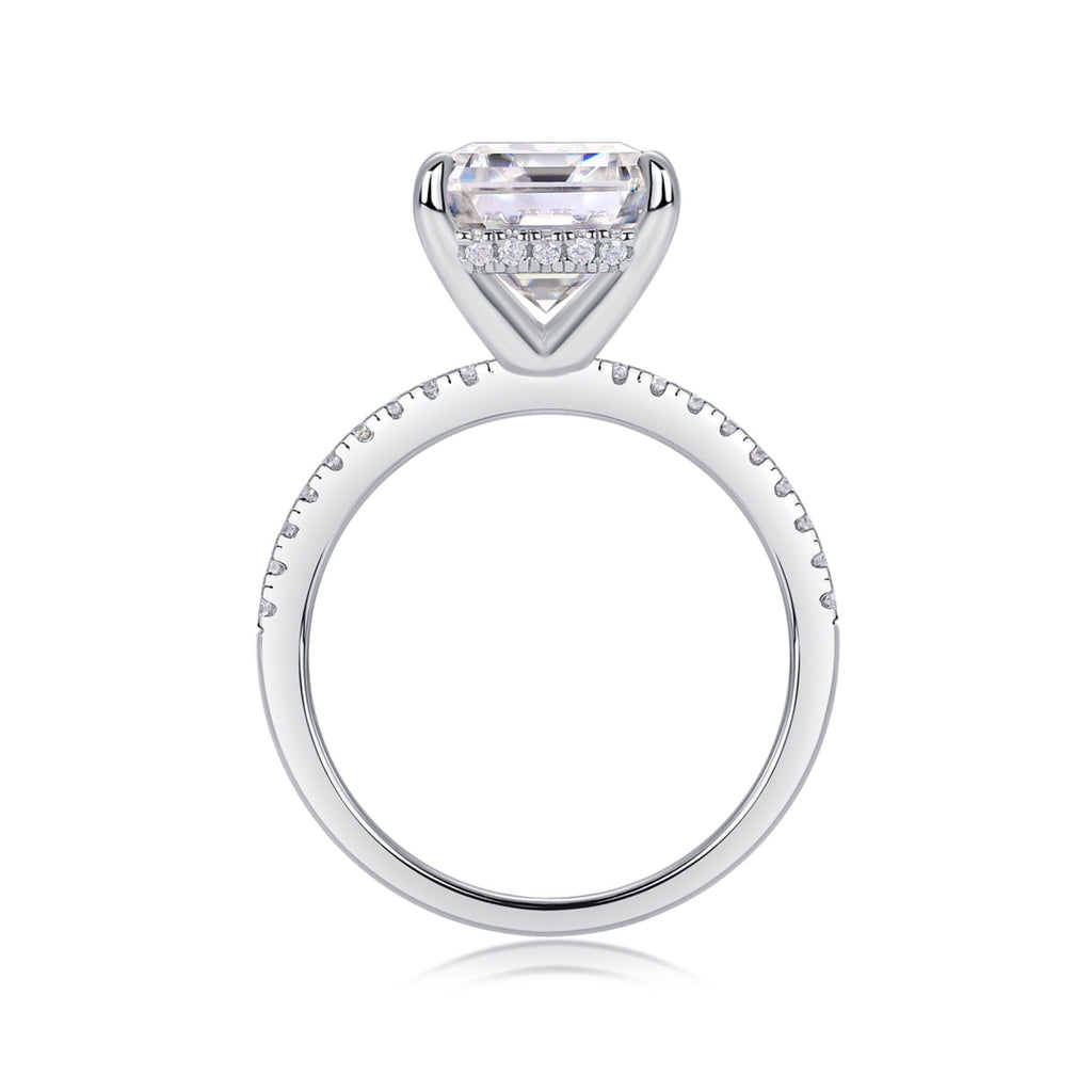 Metropole Emerald-Cut Moissanite Solitaire Ring in Sterling Silver