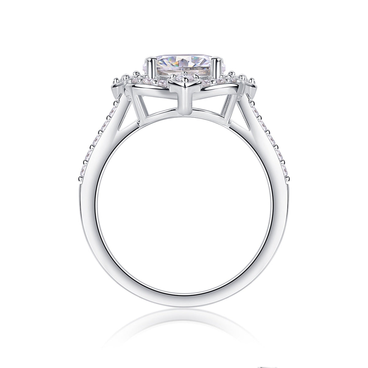 Camelia Oval-Cut Moissanite Halo Ring in Sterling Silver