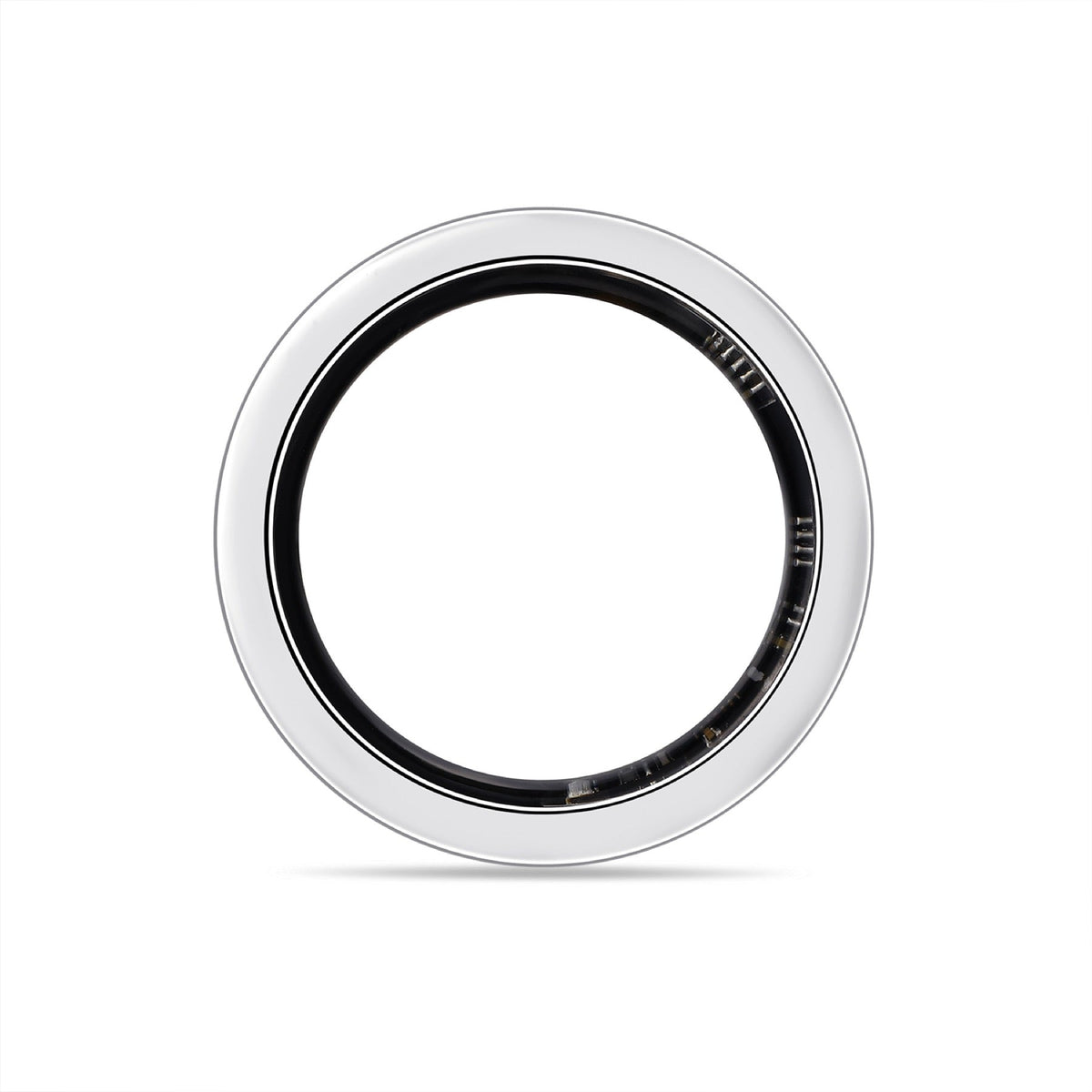 Obsidian Moissanite Enamel Band Ring in Sterling Silver