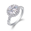 Glister 3 Carat Moissanite Halo Ring in Sterling Silver