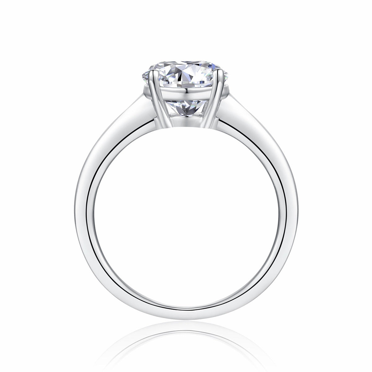Ellisse Oval-Cut Moissanite Solitaire Ring in Sterling Silver