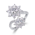 Petaldew Moissanite Flower Ring in Sterling Silver