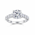 Classic 3 Carat Moissanite Solitaire Ring in Sterling Silver