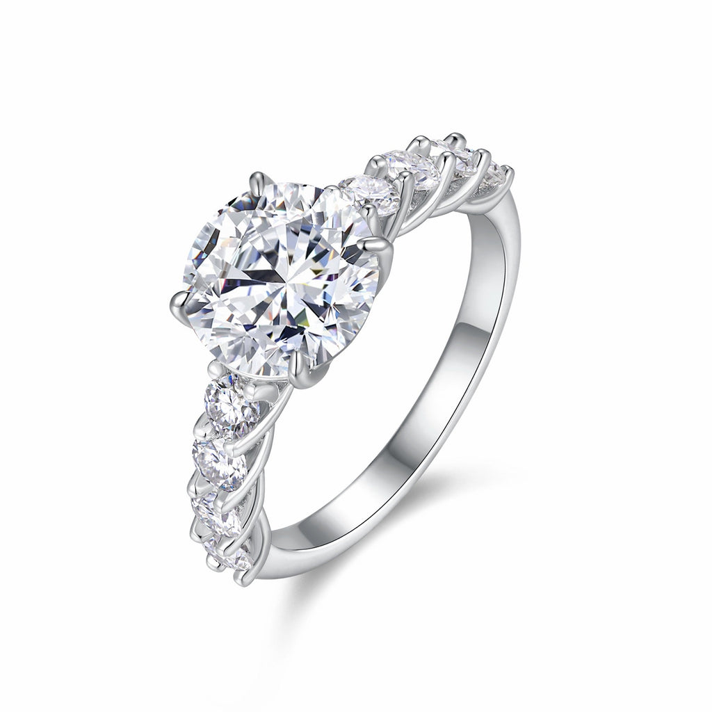 Classic 3 Carat Moissanite Solitaire Ring in Sterling Silver