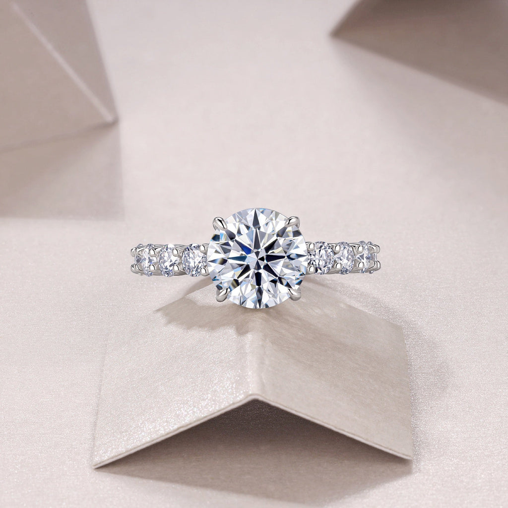 Classic 3 Carat Moissanite Solitaire Ring in Sterling Silver