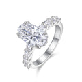 Ovale Oval-Cut Moissanite Solitaire Ring in Sterling Silver