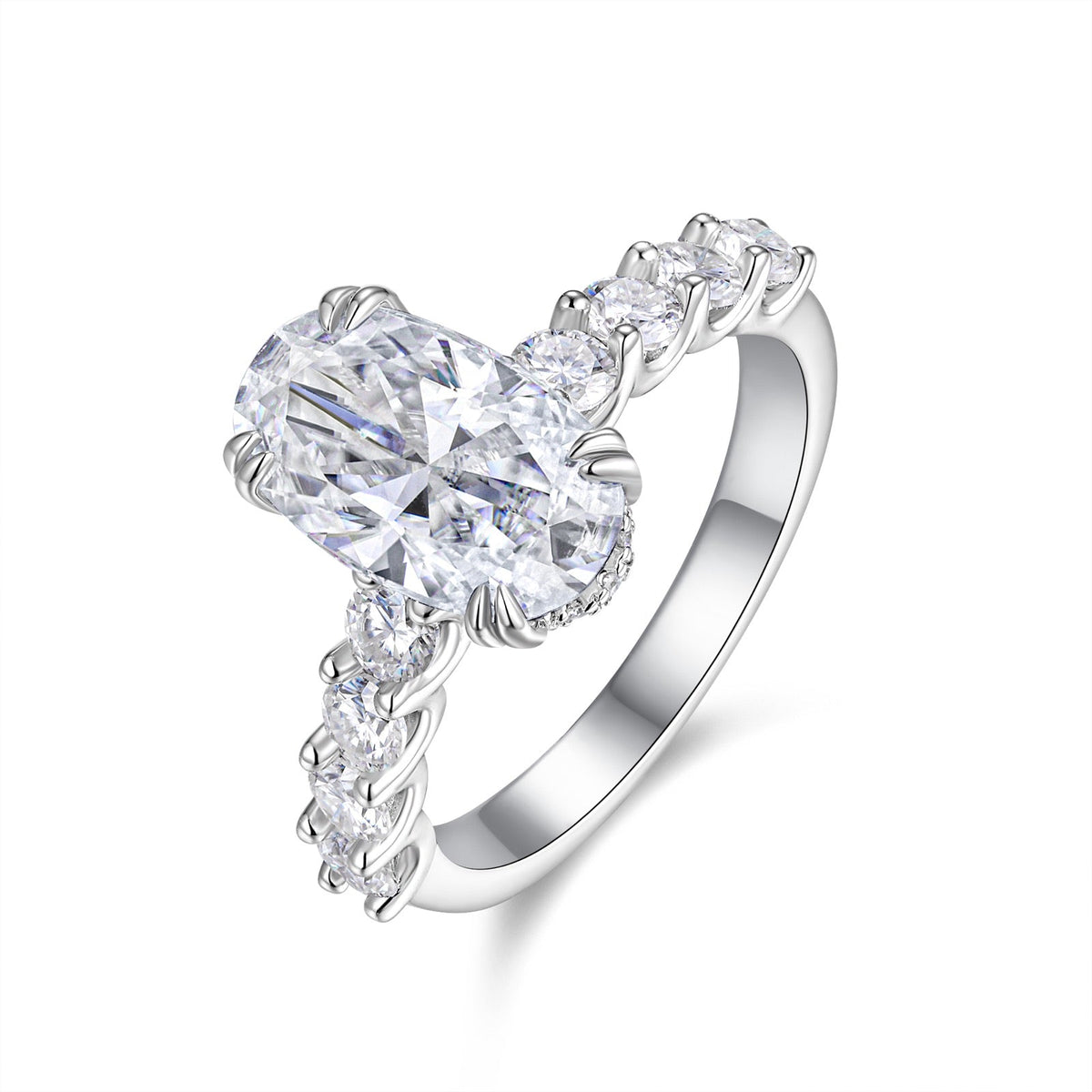 Ovale Oval-Cut Moissanite Solitaire Ring in Sterling Silver