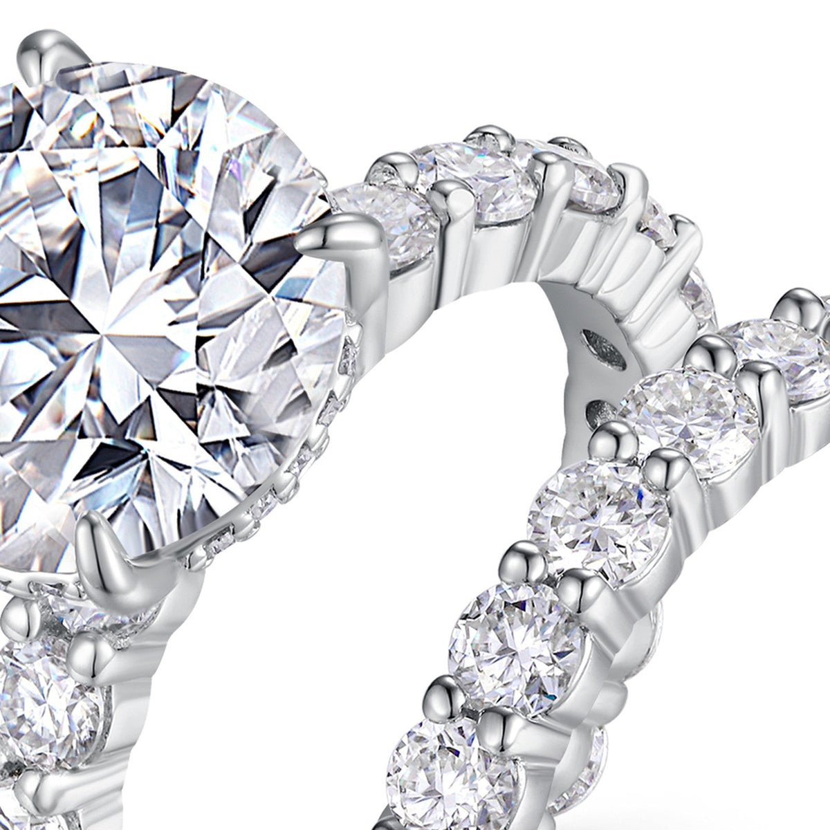 Timevow 5 Carat Moissanite Solitaire Ring in Sterling Silver