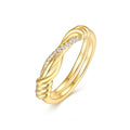 Intrecciato Moissanite Band Ring in Gold-Tone Sterling Silver