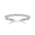 Slimline Moissanite Band Ring in Sterling Silver