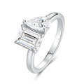 Toi Pear-Cut Moissanite Two-Stone Ring in Sterling Silver