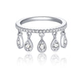 Gocce Moissanite Band Ring in Sterling Silver