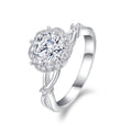 Rounda 1 Carat Moissanite Halo Ring in Sterling Silver