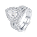 Peara Pear-Cut Moissanite Halo Ring in Sterling Silver