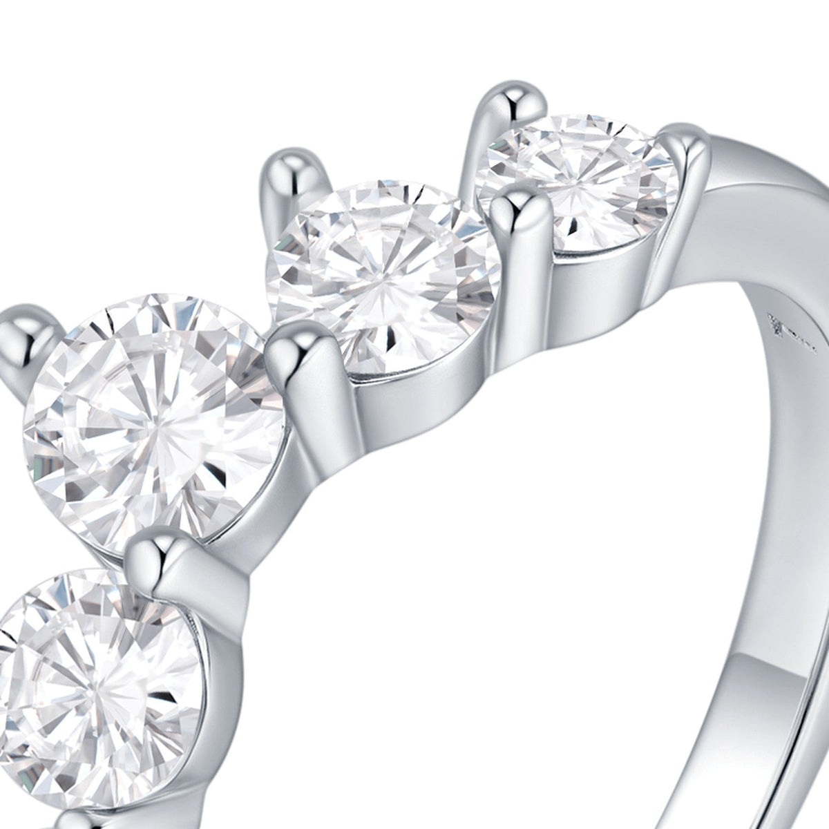 Tiaretta Moissanite Band Ring in Sterling Silver