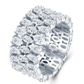 Baroque Moissanite Band Ring in Sterling Silver