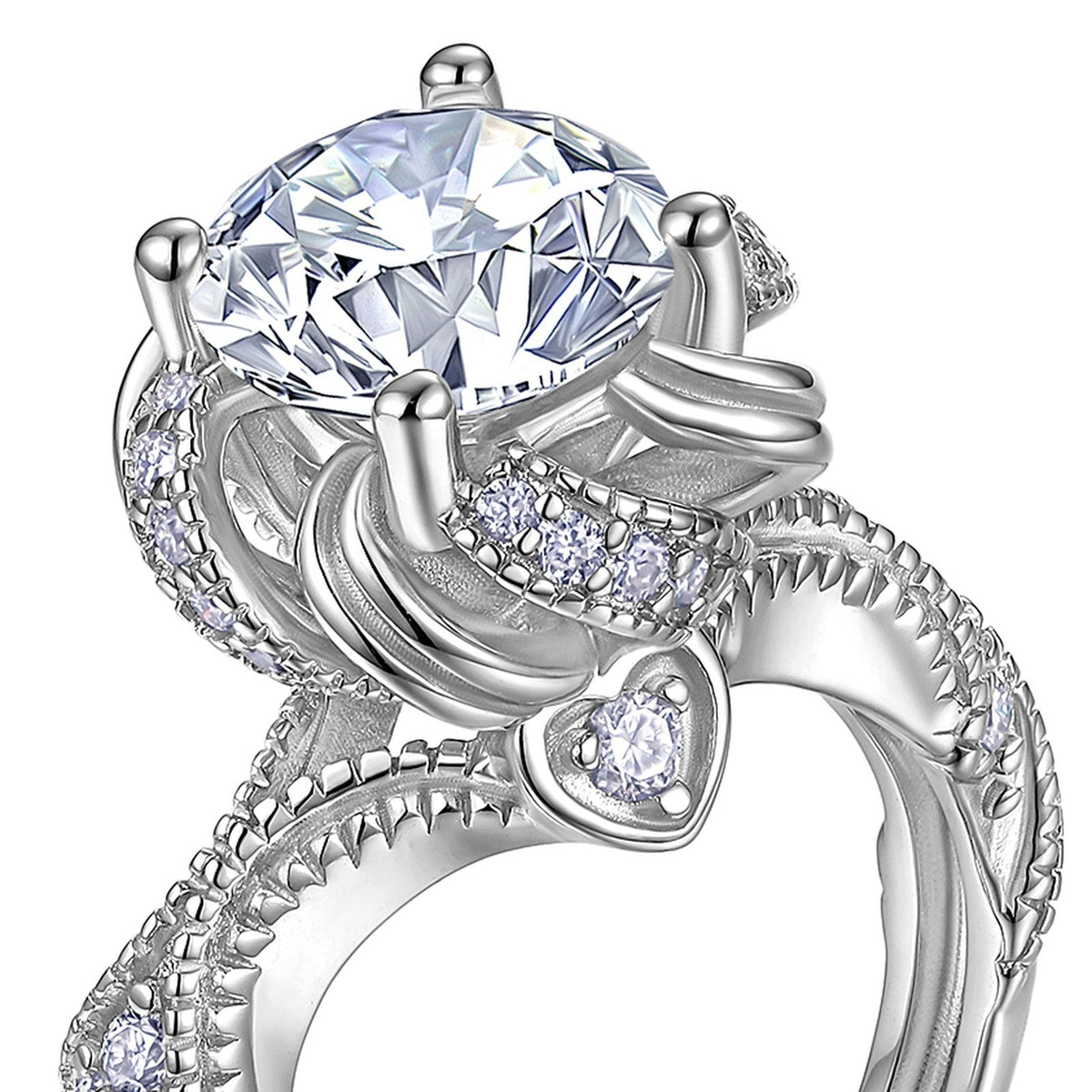 Vortex 2 Carat Moissanite Cluster Ring in Sterling Silver