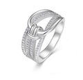 Knot Moissanite Band Ring in Sterling Silver