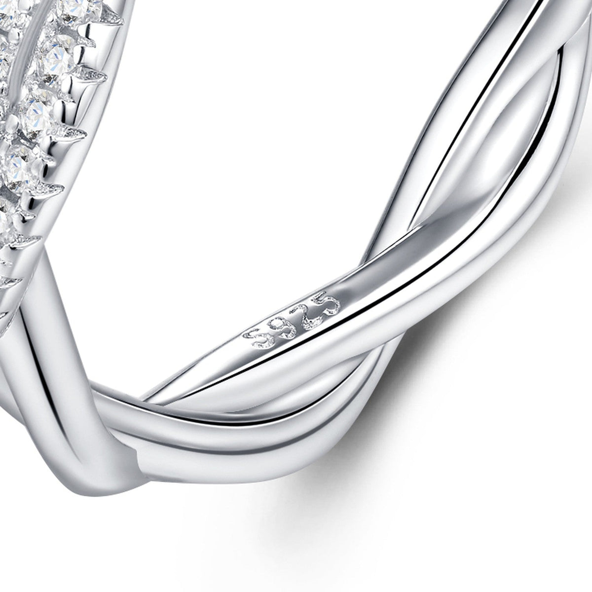 Torchon Moissanite Band Ring in Sterling Silver